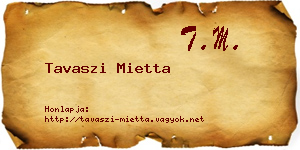 Tavaszi Mietta névjegykártya
